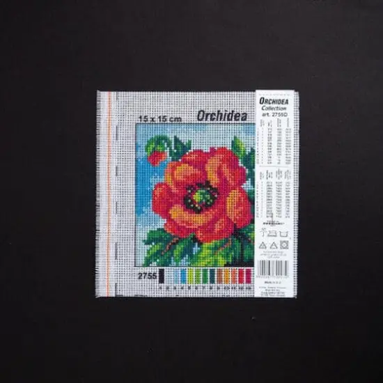 Orchidea Needlepoint Canvas For Halfstitch Without Yarn Poppy - Printed Tapestry Canvas {3}