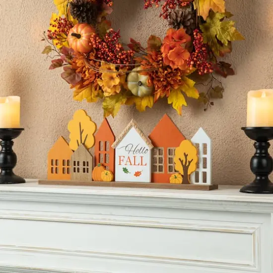 Glitzhome&reg; 20" Fall Wood House Table D&eacute;cor {3}