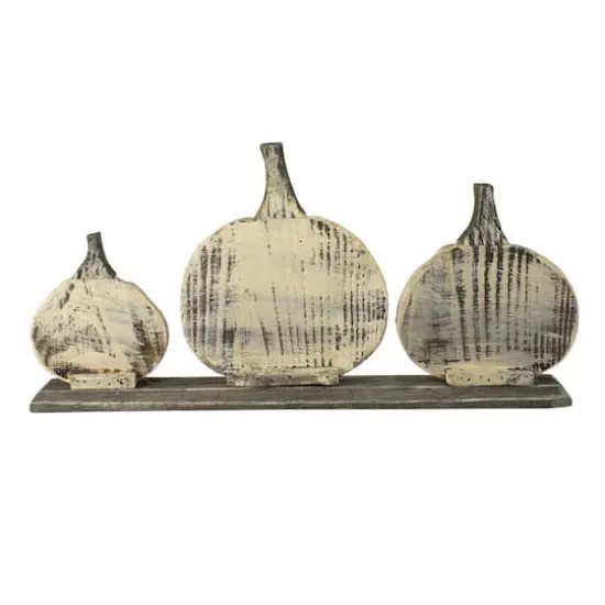 16.5" White Pumpkins Fall Harvest Tabletop D&eacute;cor {4}