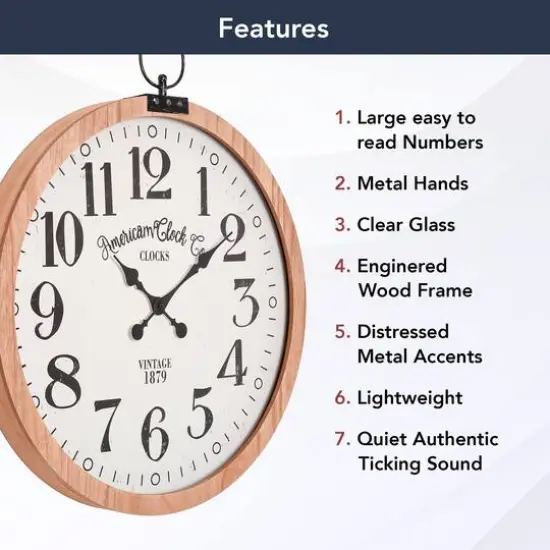 American Clock Co. Vintage Pocket Watch Wall Clock - 27.5" {6}