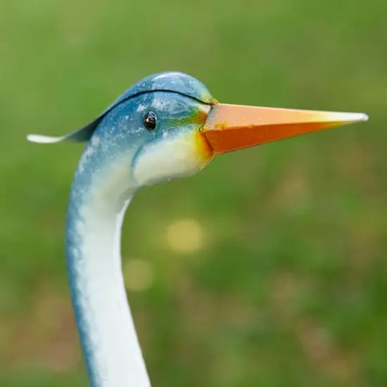 Glitzhome® 40" Metal Standing Crane Garden Statue with Stakes {8}