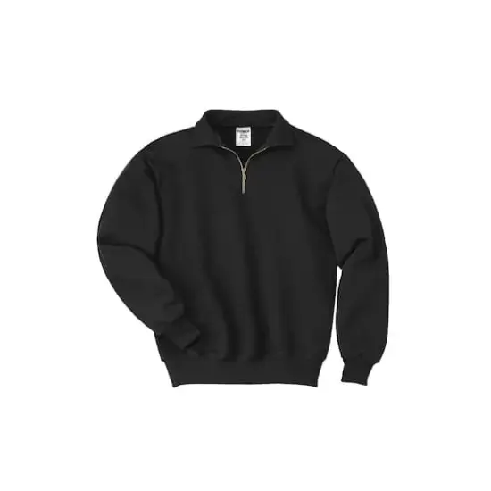 JERZEES&reg; Super Sweats&reg; NuBlend&reg; 1/4 Zip Cadet Collar Sweatshirt Black {1}