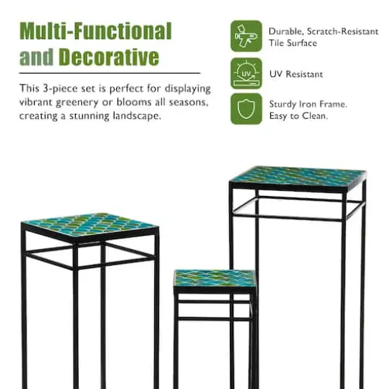 Glitzhome&reg; Square Nesting Planter Stands Set {5}