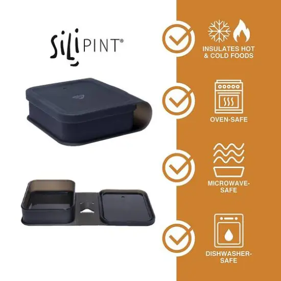 Silipint&reg; Sandwich Size Silicone Go Go Bowls, 2ct. Smoke {4}