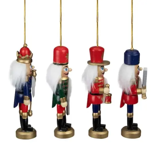 4ct. 5" Multicolor Nutcracker Wood Ornaments {4}
