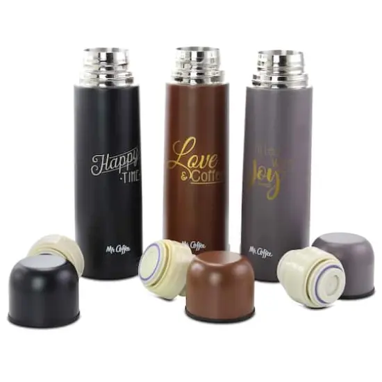 Mr. Coffee Luster Javelin 16oz. Stainless Steel Thermal Travel Bottle Set {8}