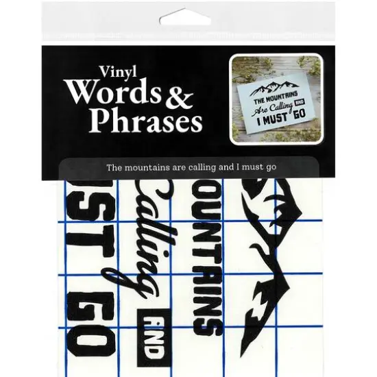 Leisure Arts&reg; Vinyl Matte Black The Mountains Are Calling Decal {4}