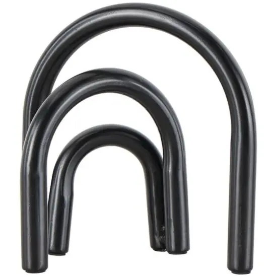 8" Black Metal Geometric Overlapping Arch Sculpture {8}