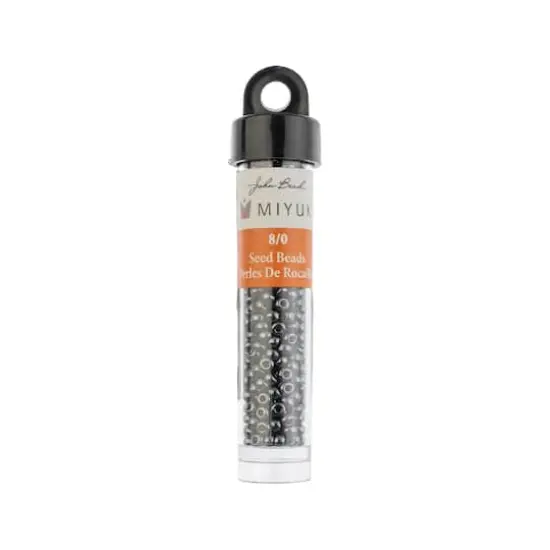 John Bead 8/0 Miyuki Glass Seed Beads, 12g Gunmetal {3}