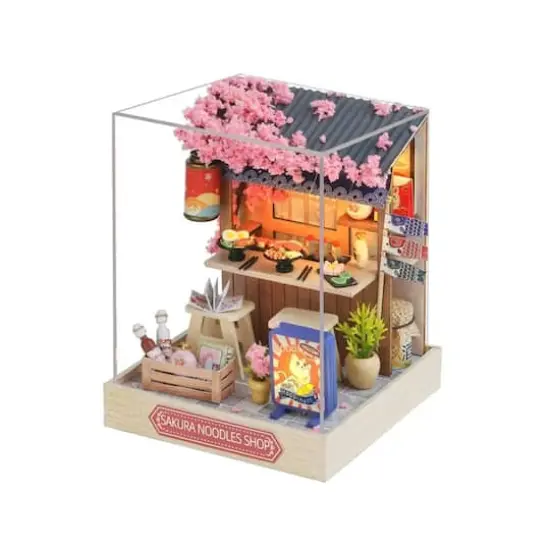 Wizardi Sakura Noodles Shop Miniature Dollhouse Roombox Kit {1}