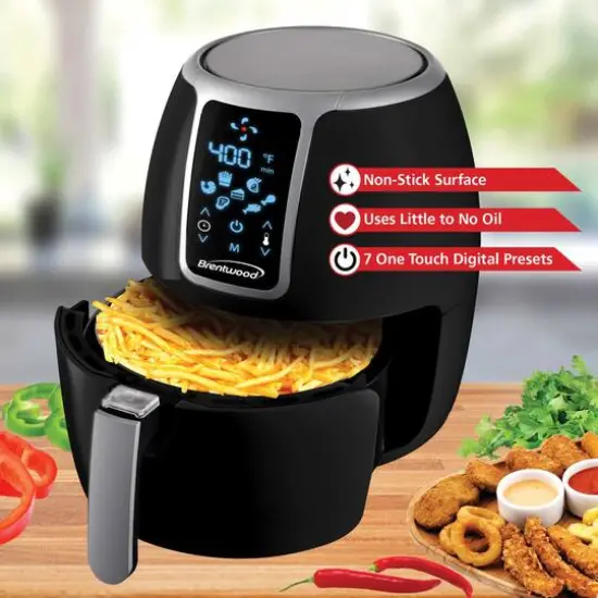 Brentwood 4-qt. 1400 Watt Electric Digital Air Fryer {9}