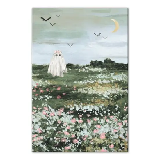 Flower Field Ghost Canvas Wall Art {1}