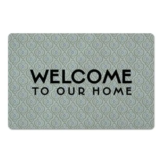 Welcome Quatre Floor Mat Green {1}