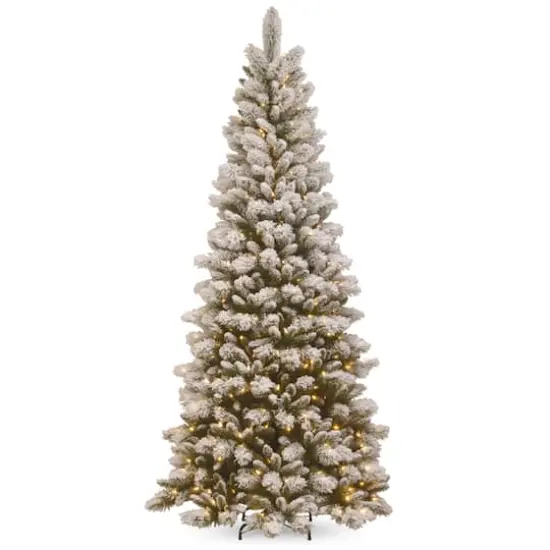 7.5ft. Pre-Lit Snowy Westwood Slim Pine Artificial Christmas Tree, Clear Lights {1}
