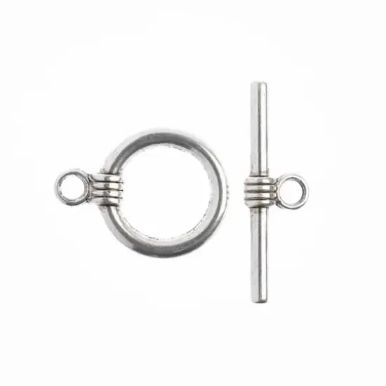 John Bead Must Have Findings 17mm Toggle Clasp, 5ct. Antique Silver {4}