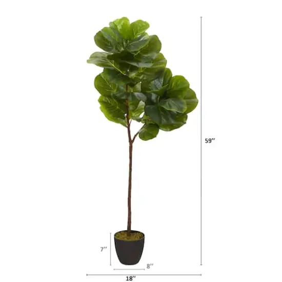 5ft. Potted Real Touch Fiddle Leaf Artificial Tree {3}