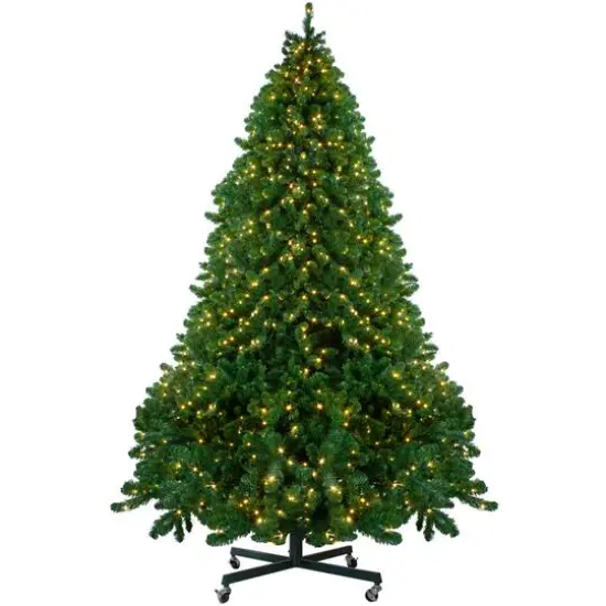 14ft. Pre-Lit Full Olympia Pine Artificial Christmas Tree with Wheels & Warm Clear LED Lights {1}