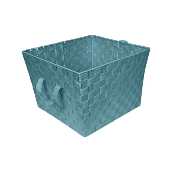 Simplify Large Woven Storage Bin Sapphire {1}