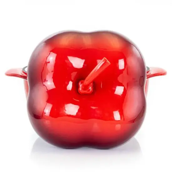 MegaChef 3qt. Red Pepper Shaped Enameled Cast Iron Casserole {4}