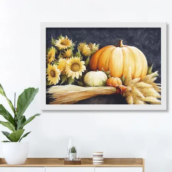 Navy Harvest Still White Framed Print Under Plexiglass {3}