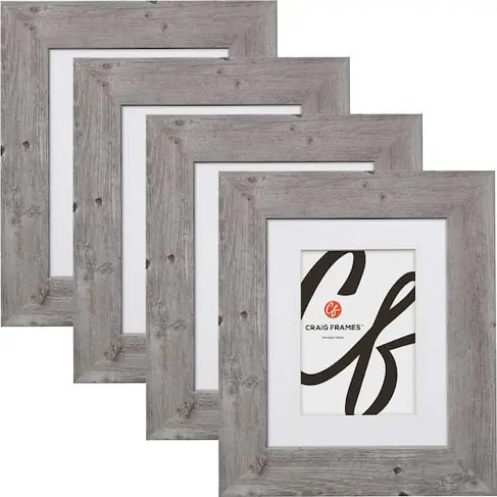4 Pack Craig Frames American Barn Light Gray Picture Frame with Mat {1}