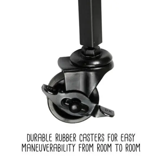 Honey Can Do 2-Tier Black & White Faux Marble Rolling Bar & Serving Cart {15}