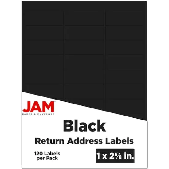 JAM Paper Standard Mailing Return Address Labels Black {1}
