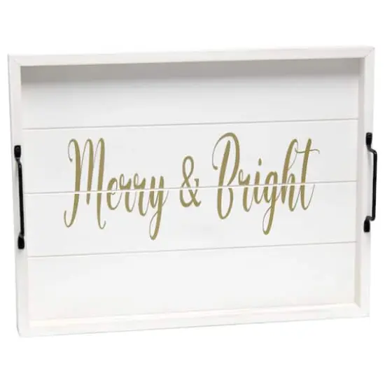 Elegant Designs&trade; 15.5" Merry & Bright Serving Tray with Handles {1}