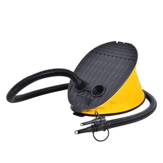 9" Black & Yellow Portable Bellows Foot Pump {1}