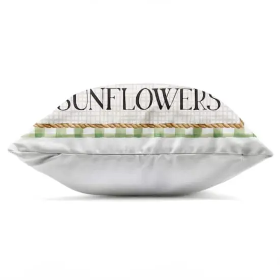 Stupell Industries Farm Fresh Sunflowers Gingham Truck Outdoor Printed Pillow {4}