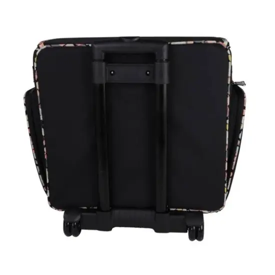 Everything Mary Black Floral Deluxe Collapsible Rolling Craft Bag {3}
