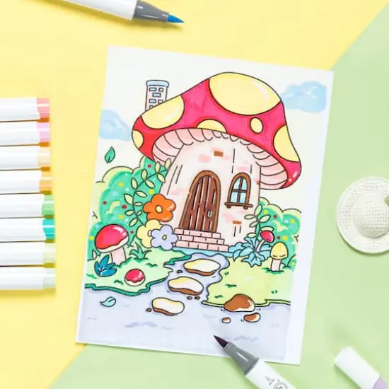 Ohuhu&reg; Honolulu Brush & Chisel Dual Tip Pastel Tones Marker Set {5}