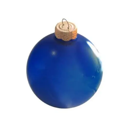 Whitehurst 4 Pack 4.75" Pearl Glass Ball Christmas Ornaments Blue Cobalt {1}