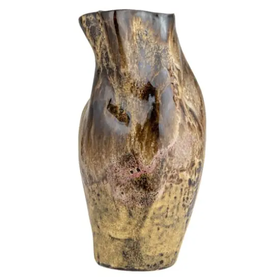 Hello Honey® 10.5" Multicolor Hand-Painted Stoneware Organic Vase with Reactive Glaze {8}