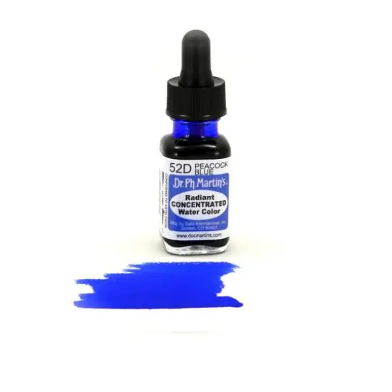 Dr. Ph. Martin's&reg; Radiant Concentrated Watercolor, 0.5oz. 52D Peacock Blue {4}