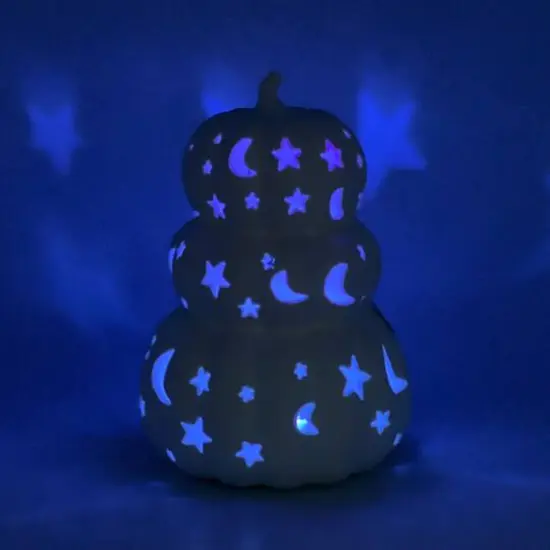 8" DIY Ceramic LED Star & Moon Pumpkin Stack D&eacute;cor by Make Market&reg; {3}