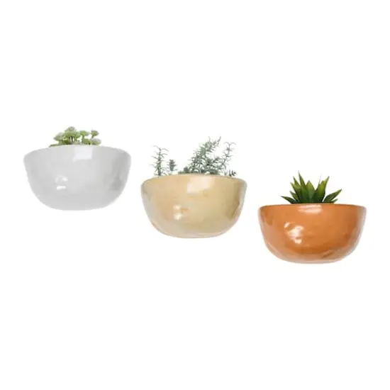 Hello Honey® 8" Stoneware Wall Pot with Reactive Glaze Set {3}
