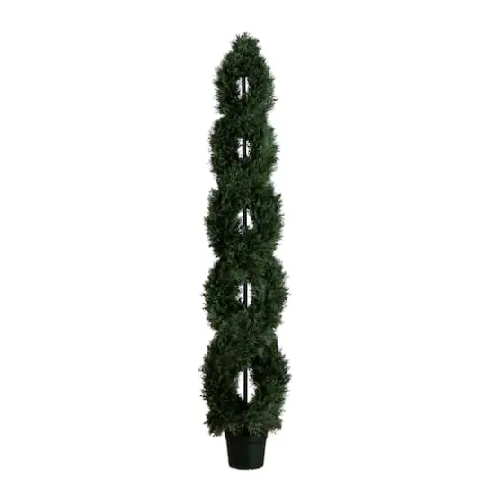 7ft. UV-Resistant Double Pond Cypress Spiral Topiary {1}