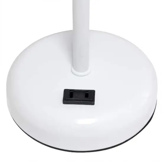 Creekwood Home Oslo 19.5" Power Outlet Table Lamp White Base/White Shade {9}