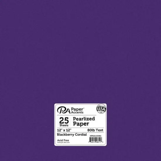 PA Paper™ Accents 12" x 12" 80lb. Pearlized Paper, 25 Sheets Blackberry Cordial {1}