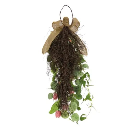 26" Hydrangeas, Tulips & Eucalyptus Swag {5}