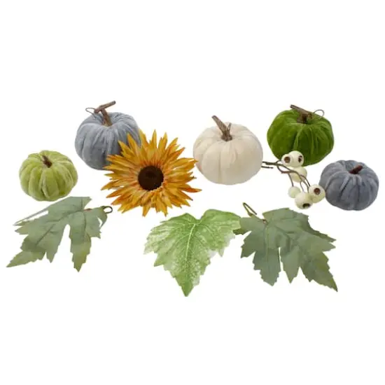 Pumpkins Berries Flowers & Leaves Thanksgiving Decor Set, 10ct. {1}