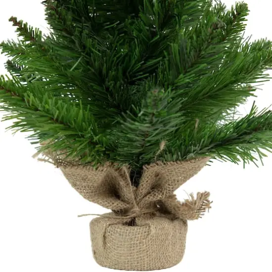 24" Unlit Mini Balsam Pine Artificial Christmas Tree in Burlap Base {7}