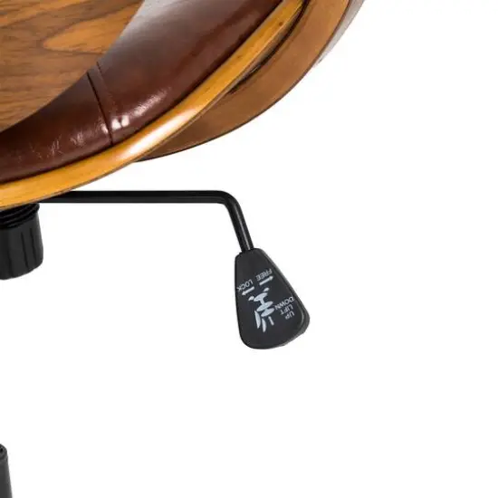 Glitzhome&reg; 38" Leatherette Gaslift Adjustable Swivel Office Chair Russet {9}