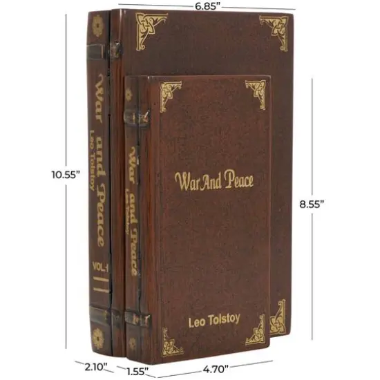 Brown War & Peace Storage Faux Book Box Set {13}