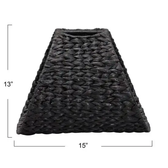 Household Essentials 15.5" Oval Hyacinth Magazine Rack Black {5}