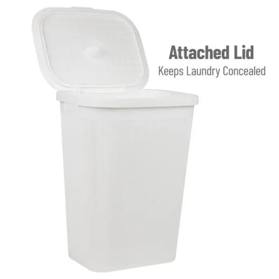 Mind Reader 18" x 24" Slim Laundry Hamper White {6}