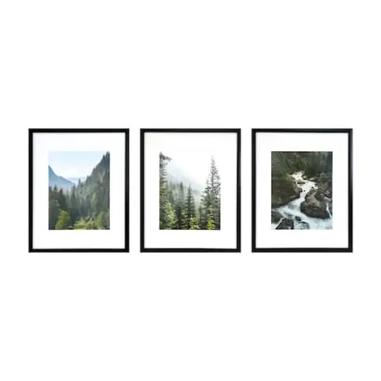 3 Pack Gallery&trade; 11" x 14" Black Frame with Mat by Studio D&eacute;cor&reg; {1}