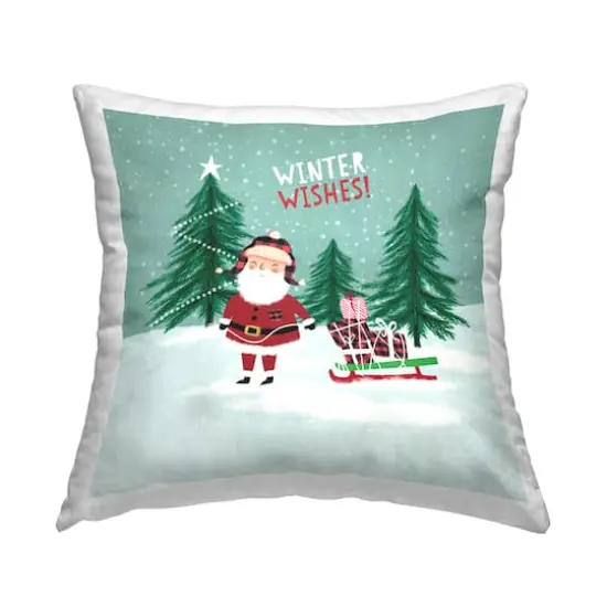 Stupell Industries Winter Wishes Santa Pillow {1}