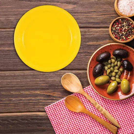 JAM Paper 9" Plastic Party Plates, 20ct. Yellow {5}